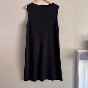 Eileen Fisher Black Italian Wool Sleeveless Tank Dress Size Large